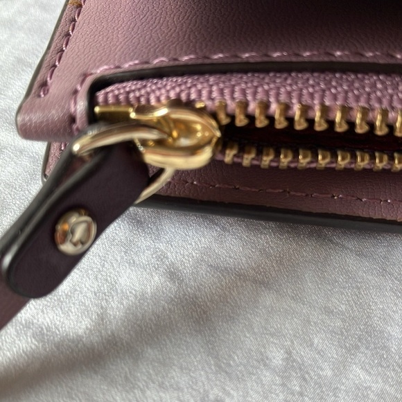 Kate Spade: Plum Purple Leather Bifold Card Wallet- Snap Closure - Picture 12 of 16